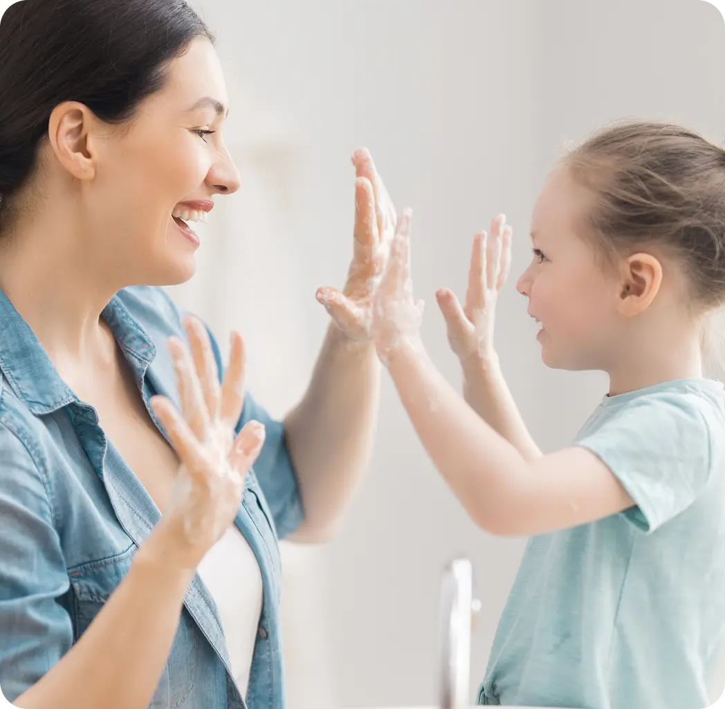 girls using hand soap product image